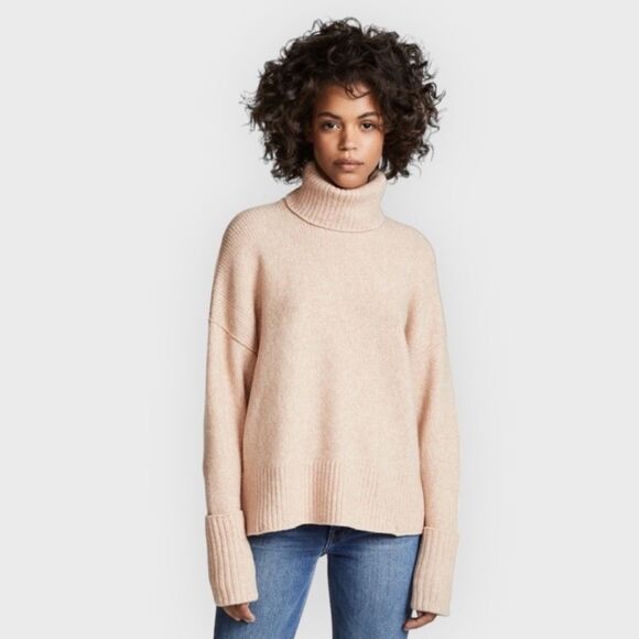 Joie Lirona Turtleneck Wool Blend Sweater in Soft Camel - Picture 4 of 14